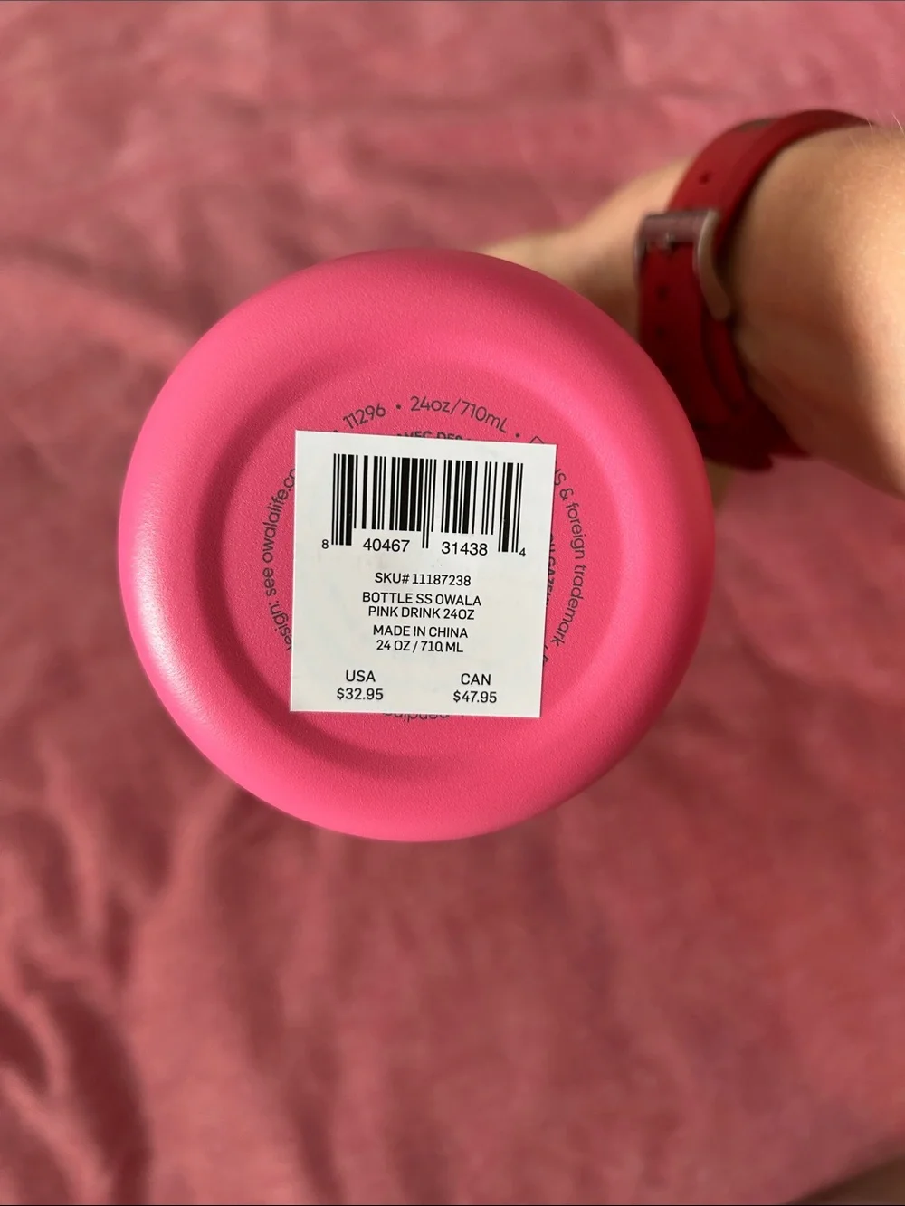 Starbucks Pink Stainless Bottle with White Logo Accent